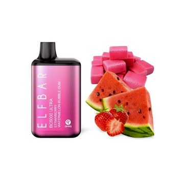 Elf Bar BC5000 Ultra Strawberry Watermelon Bubble Gum (Полуниця Кавун Солодка Жуйка) Одноразова електронна сигарета 780010 фото