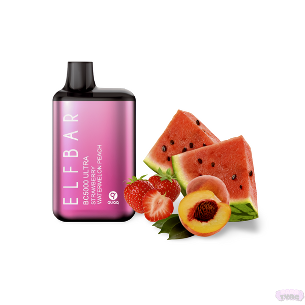 Elf Bar BC5000 Ultra Strawberry Watermelon Peach (Полуниця Кавун Персик) Одноразова електронна сигарета 780012 фото