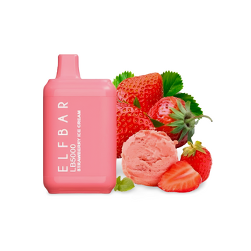 Elf Bar LB5000 Strawberry Ice Cream (Клубника Мороженое) Одноразовая электронная сигарета 750003 фото