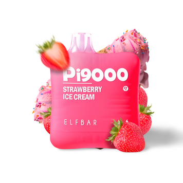 Elf Bar Pi9000 Strawberry Ice Cream (Полуничне Морозиво) Одноразова електронна сигарета 960007 фото