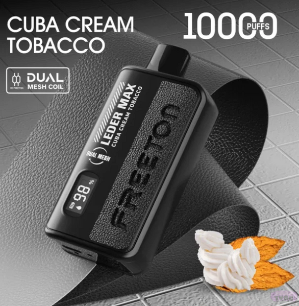 Freeton Leder Max 10000 Cuba Cream Tobacco (Крем Тютюн) Одноразова електронна сигарета  770006 фото