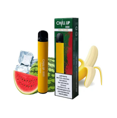 Chill UP 1500 Cool Yellow (Мікс банана та кавуна з льодом) Одноразова електронна сигарета 761005 фото