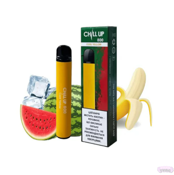 Chill UP 1500 Cool Yellow (Микс банана и арбуза со льдом) Одноразовая электронная сигарета 761005 фото