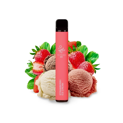 Elf Bar 800 Strawberry Ice Cream (Полуничне Морозиво) Одноразова електронна сигарета 600006 фото